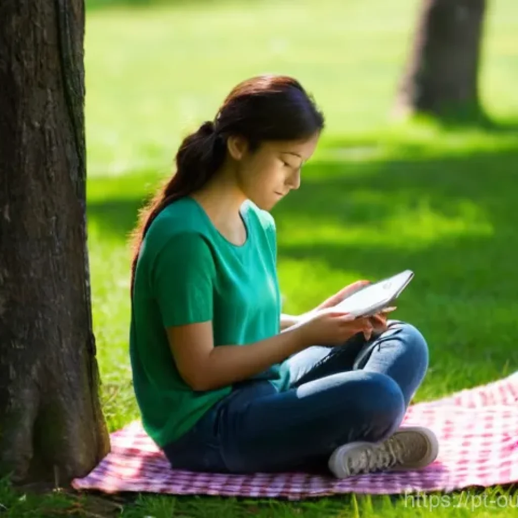 지속 가능한 영감의 다양한 출처 - **Prompt:** A serene, sun-drenched outdoor scene depicting a young woman (20s, wearing comfortable, ...