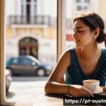 Home 21 지속 가능한 영감 관리의 효과적인 방법 - **A young woman in her early 20s, sitting at a café in Lisbon, Portugal. She is wearing a stylish su...
